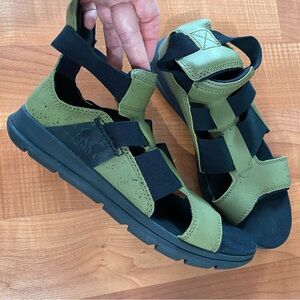 Sorel Olive Green and Black Gladiator Sandals